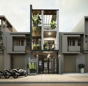 Thi công nhà phố 1 triệt 1 lầu tại Long An