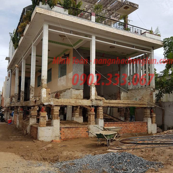Nâng nhà cao 2.9 mét chống lún tại quận 8, Tp.Hồ Chí Minh
