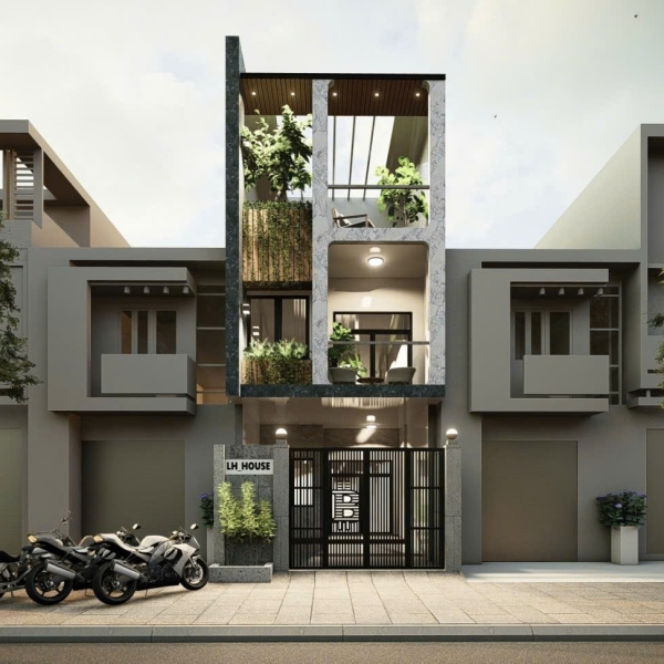 Thi công nhà phố 1 triệt 1 lầu tại Long An