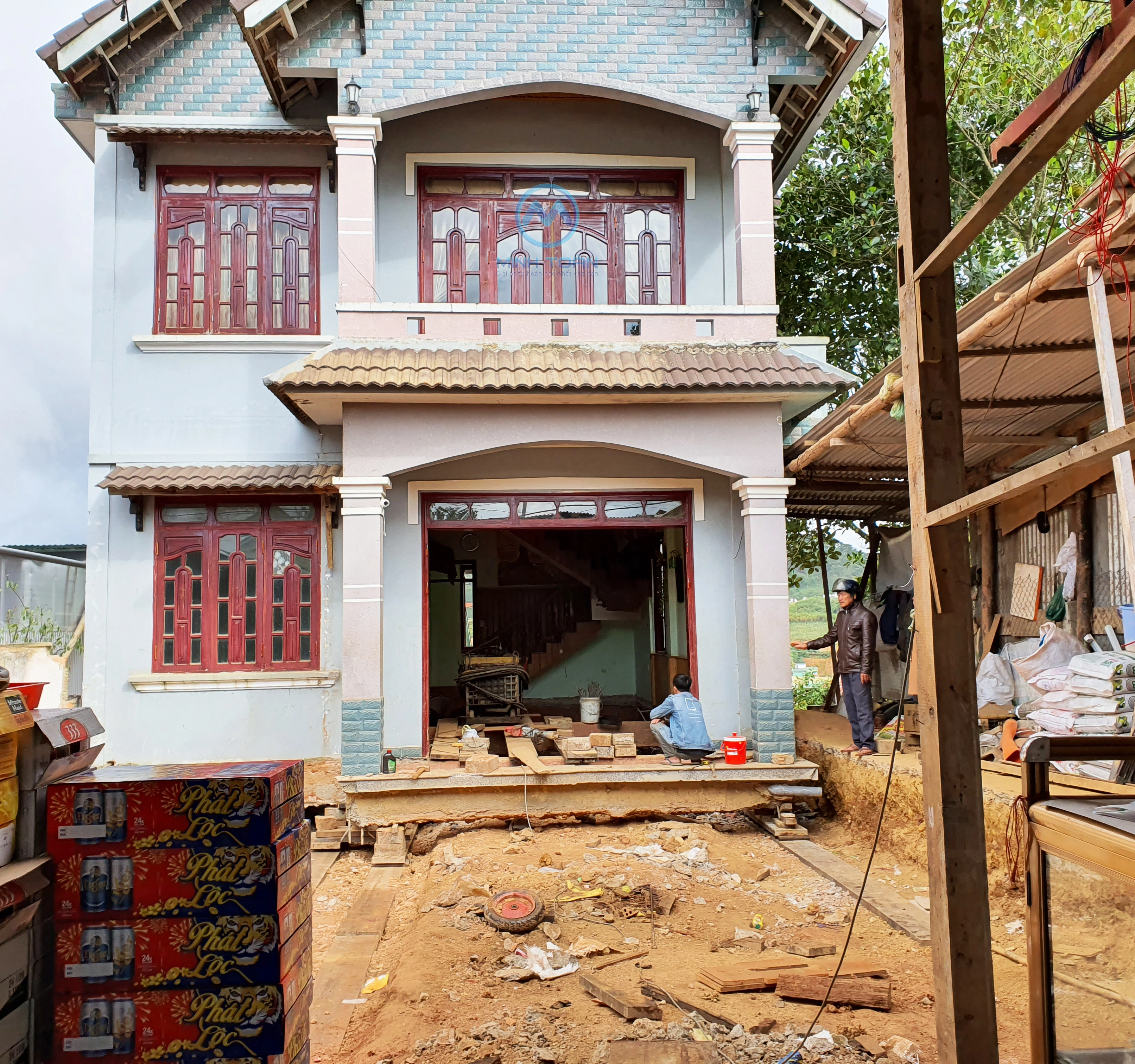 Hình ảnh đang tiến hành thi côngDi dời căn nhà phố cách vị trí cũ 16 mét tại Đà Lạt